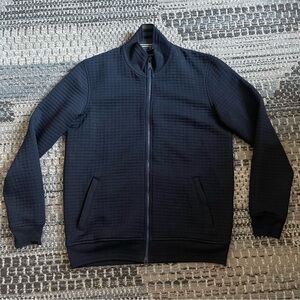 Men’s Hammer Made Waffle Knit Zip Up Jacket, Sweater in Navy, Size Medium